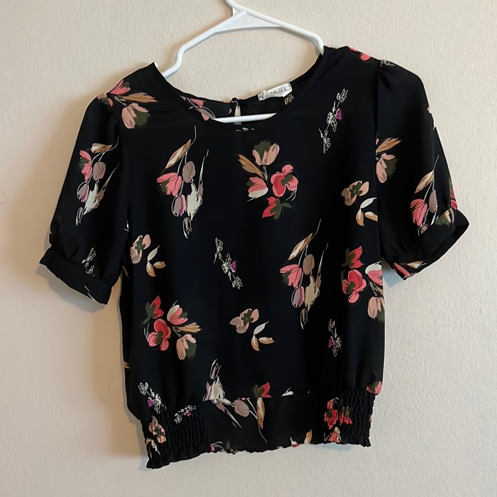 Sienna Sky Floral Black Blouse